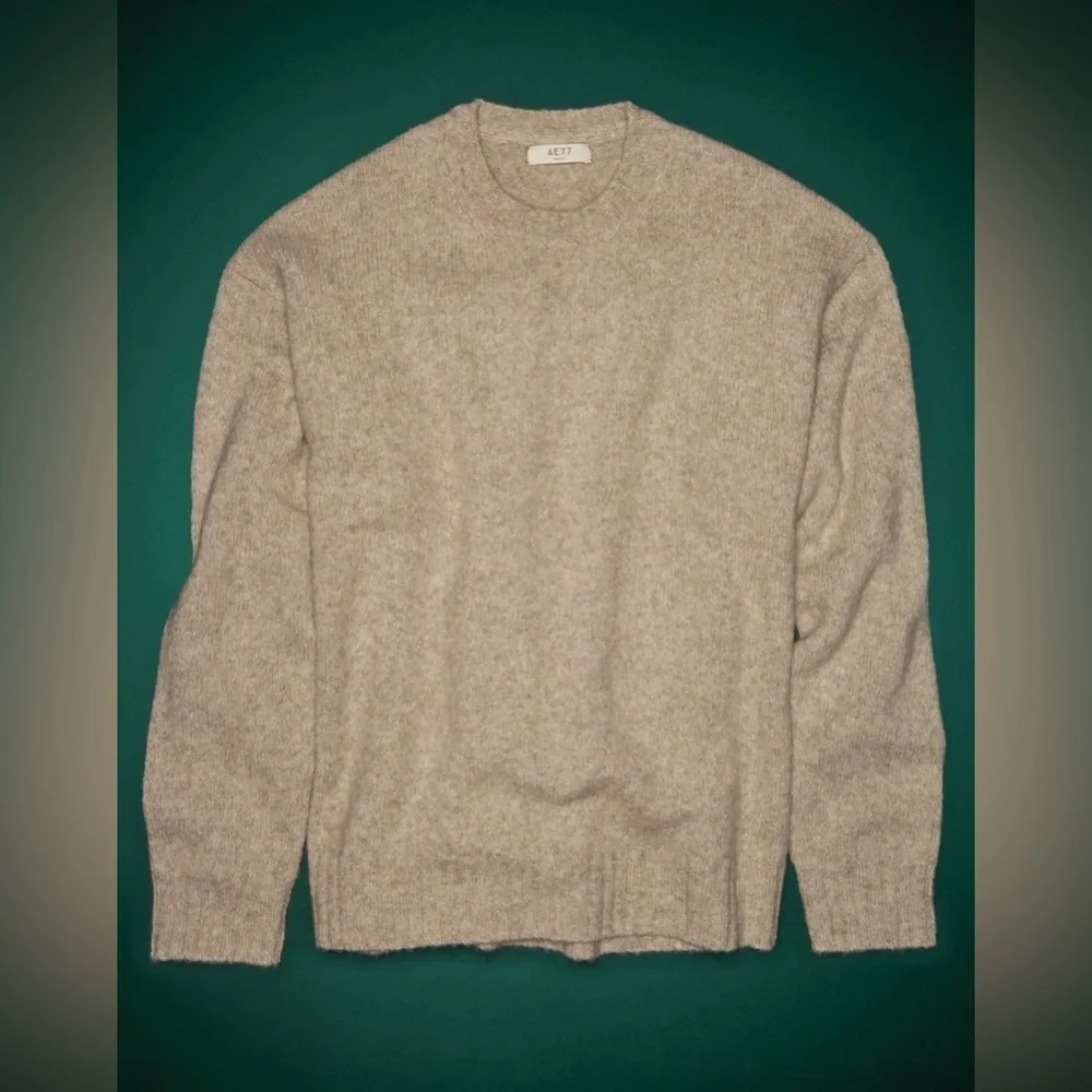AE77 Premium Alpaca-Blend Sweater in Light Brown American Eagle